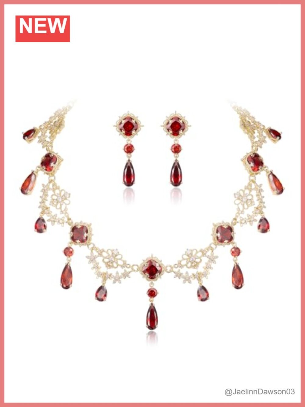 Cubic Zirconia Multi Layered Collar Necklace Earrings Set Gold Tone